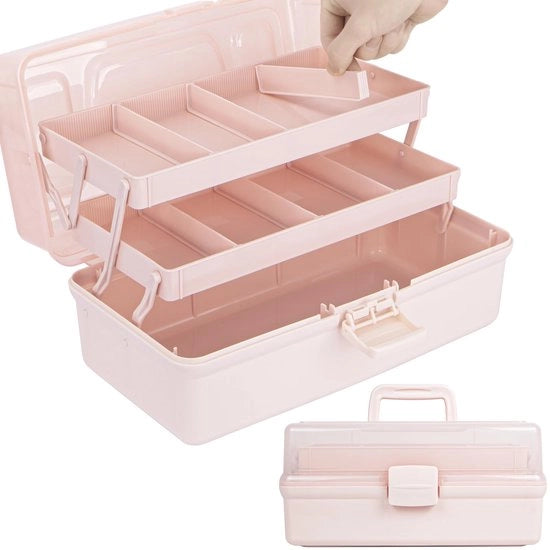 Scatola di Organizzazione 32 cm - Scatola per Ordinare - Scatola per Classificare - Scatola per Medicinali - Scatola per Attrezzi - Scatola con Design a Tre Trappiste - Scatola per Magazzino