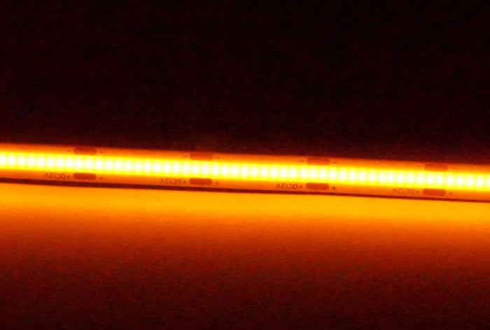 Striscia LED COB 480 9W/m arancione 12V IP20 5m dimmerabile