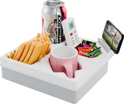 Banco con contenitori per snack - Cassettino organizzatore - Banco di alta qualità in plastica e silicone - Banco con contenitore per bicchieri - Regali per signore e signori