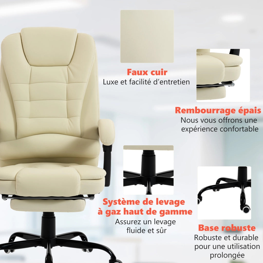 Sedia da ufficio massaggiante reclinabile regolabile ¨C Minimal ¨C beige