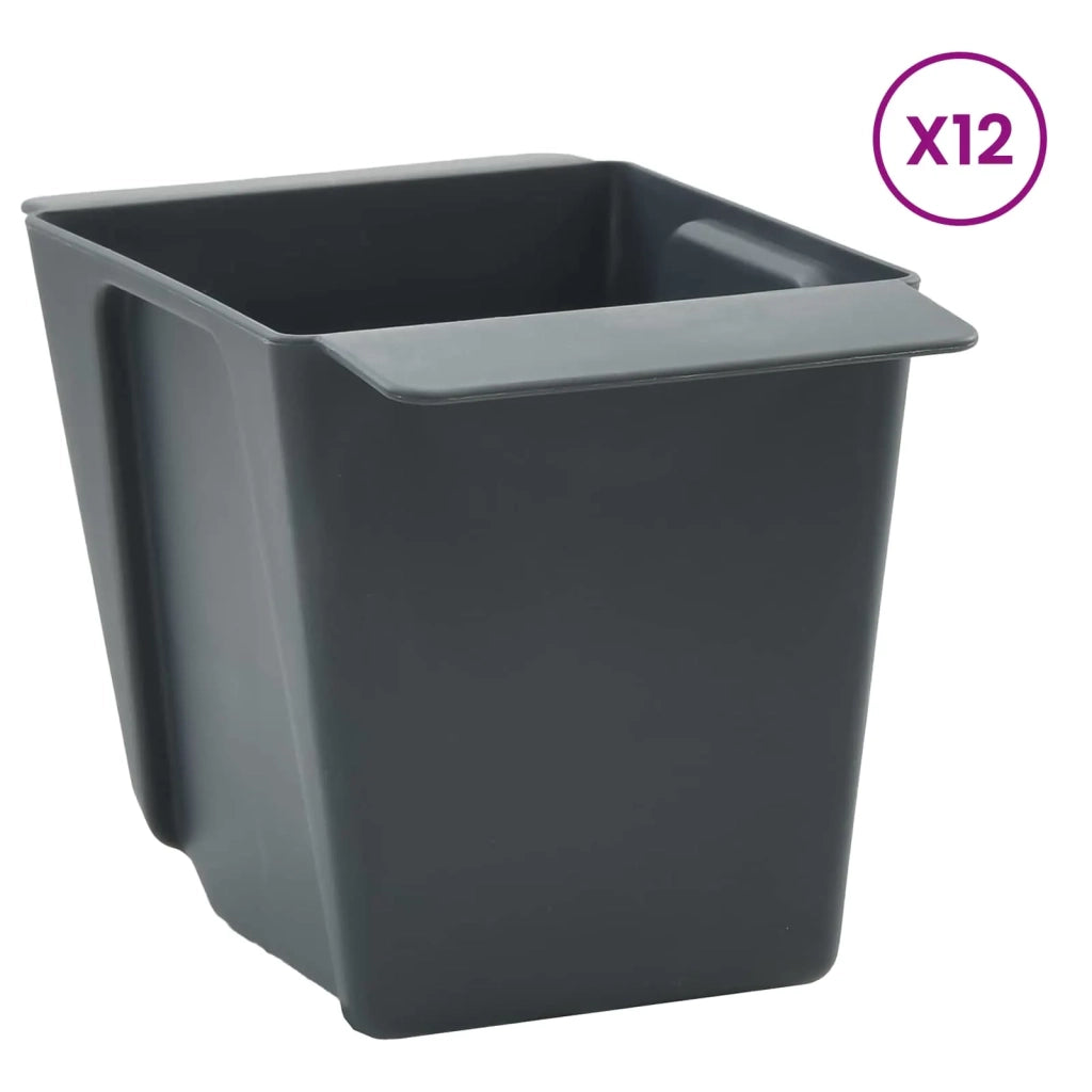 Fioriere per Euro pallet 24 pcs Grigio 13,5 x 9 x 9,5 cm 42037219