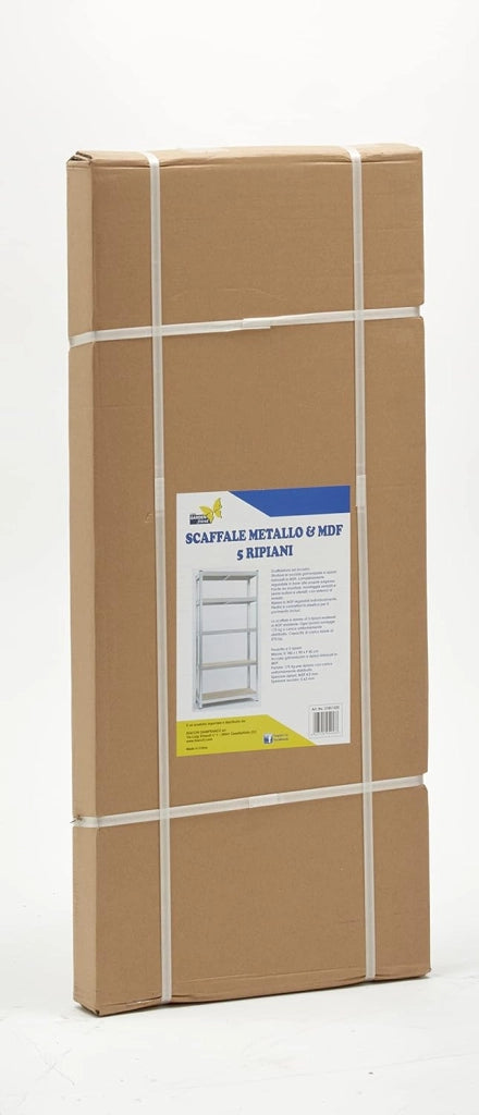 S1851020 - Scaffale in metallo e MDF 5 ripiani L. 90