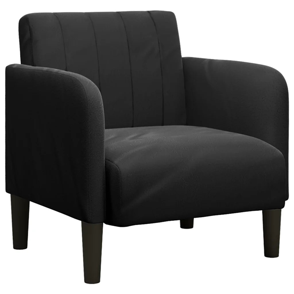 Divano Sedia con Braccioli Nero 54 cm in Velluto 4100583