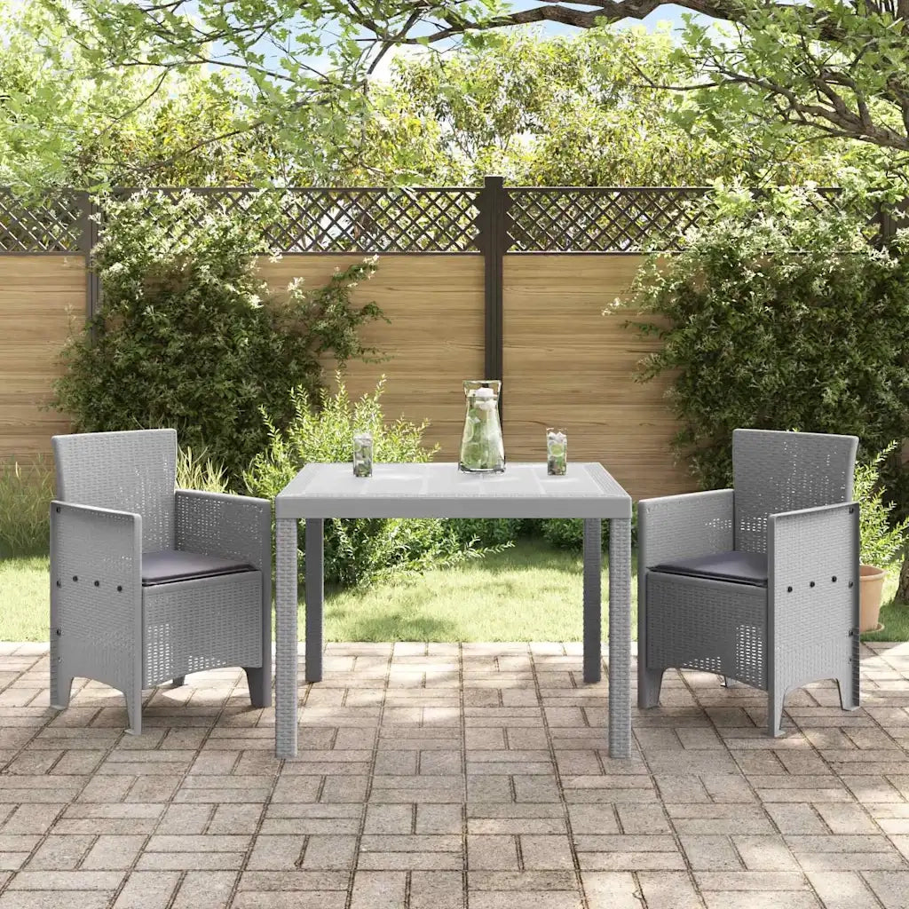 Set da Pranzo per Giardino 3 pcs Grigio chiaro Polipropilene 3378690