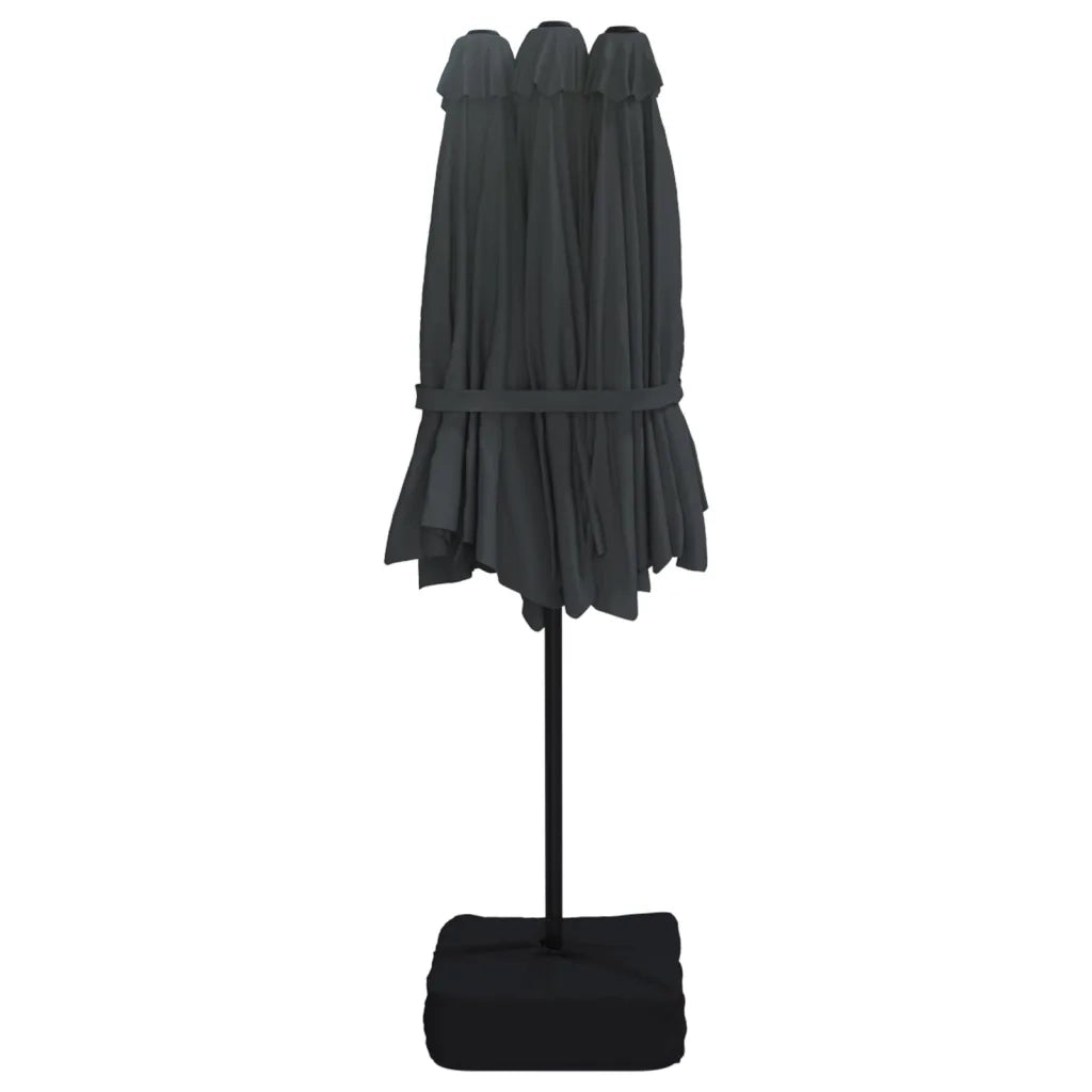 Ombrellone a Doppia Testa-Ombrello da giardino Nero 449x265 cm