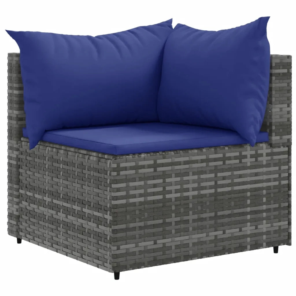 Set Divano da Giardino 10 pz con Cuscini Grigio in Polyrattan 3308311