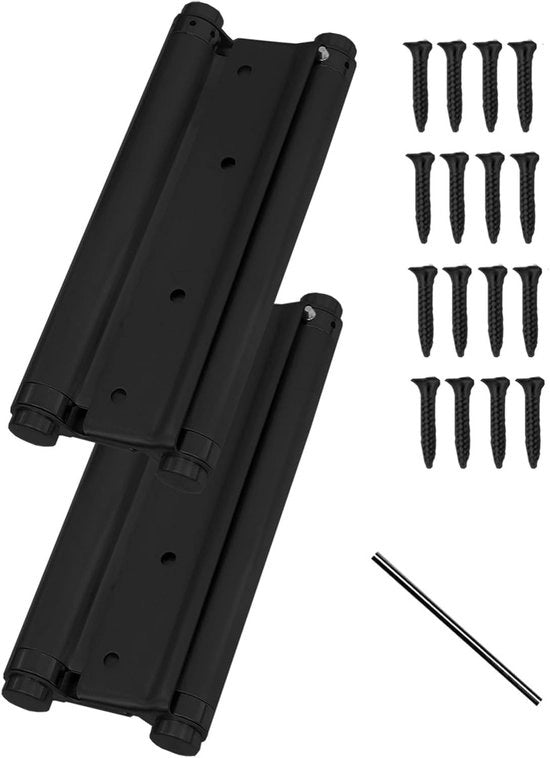 Hinge per porta doppia azione in acciaio inossidabile - Adatto per spessori di porta 32-44mm - Anticorrosione - Set da 1 - Nero - Porte