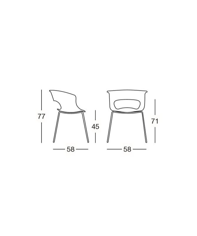 POLTRONA MISS B SET DA 4 ANTISHOCK POLICARBONATO MADE IN ITALY SCAB DESIGN - Trasparente Arancio 130