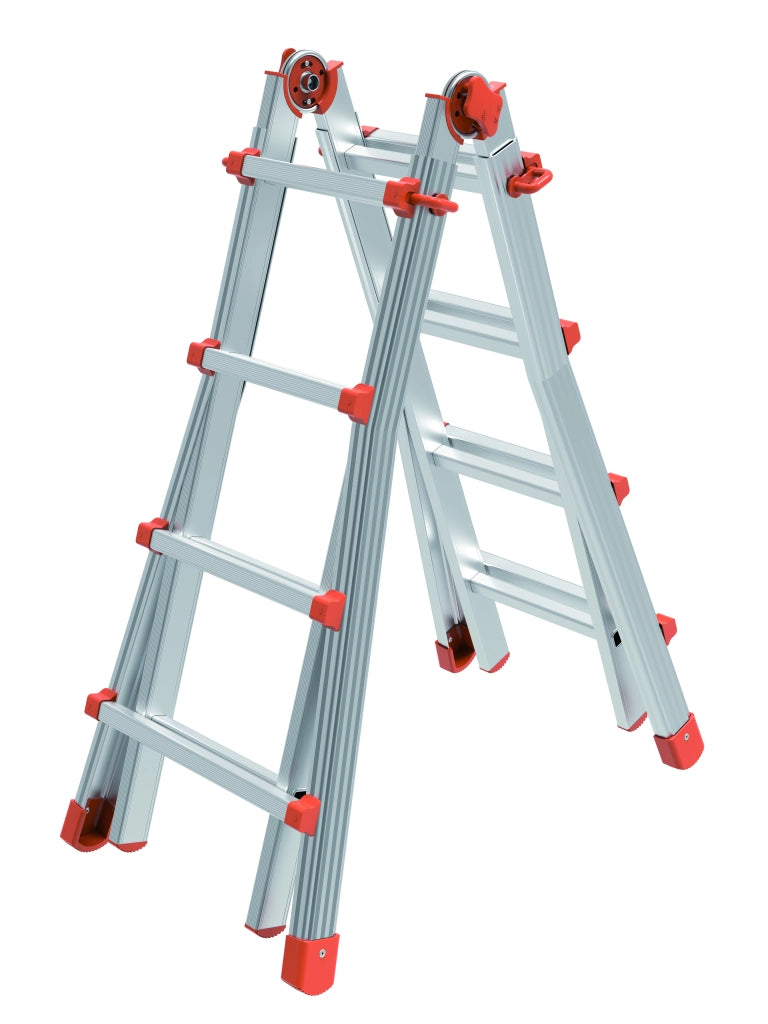 Marchetti SCALA TELESCOPICA IN ALLUMINIO SQUADRA PIU' Gradini NÂ°4+4 H max cm. 400