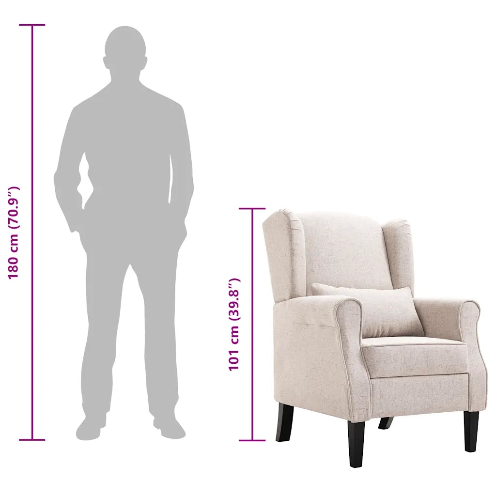 Poltrona | Sedia Relax Beige in Tessuto
