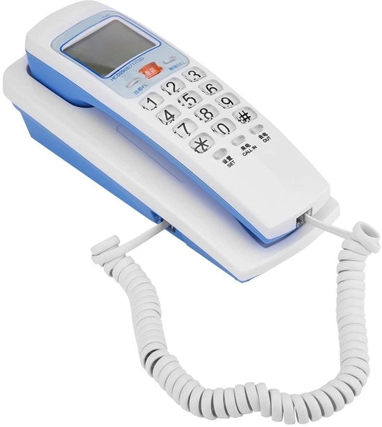 Telefonista Fissa FSK/DTMF con Ritorno - Telefono da Parete - Funzione di Ritorno - 30 Numeri di Chiamata di Gruppo - Funzione Antishock - Tasto Crystal Sensibile