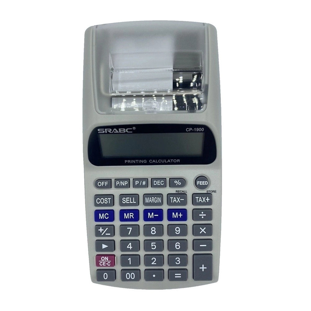 Trade Shop - Calcolatrice Scrivente Con Display Lcd 12 Cifre Scontrino Stampato Non Fiscale -