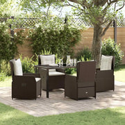Set da Pranzo per Giardino 5 pcs Marrone polyrattan