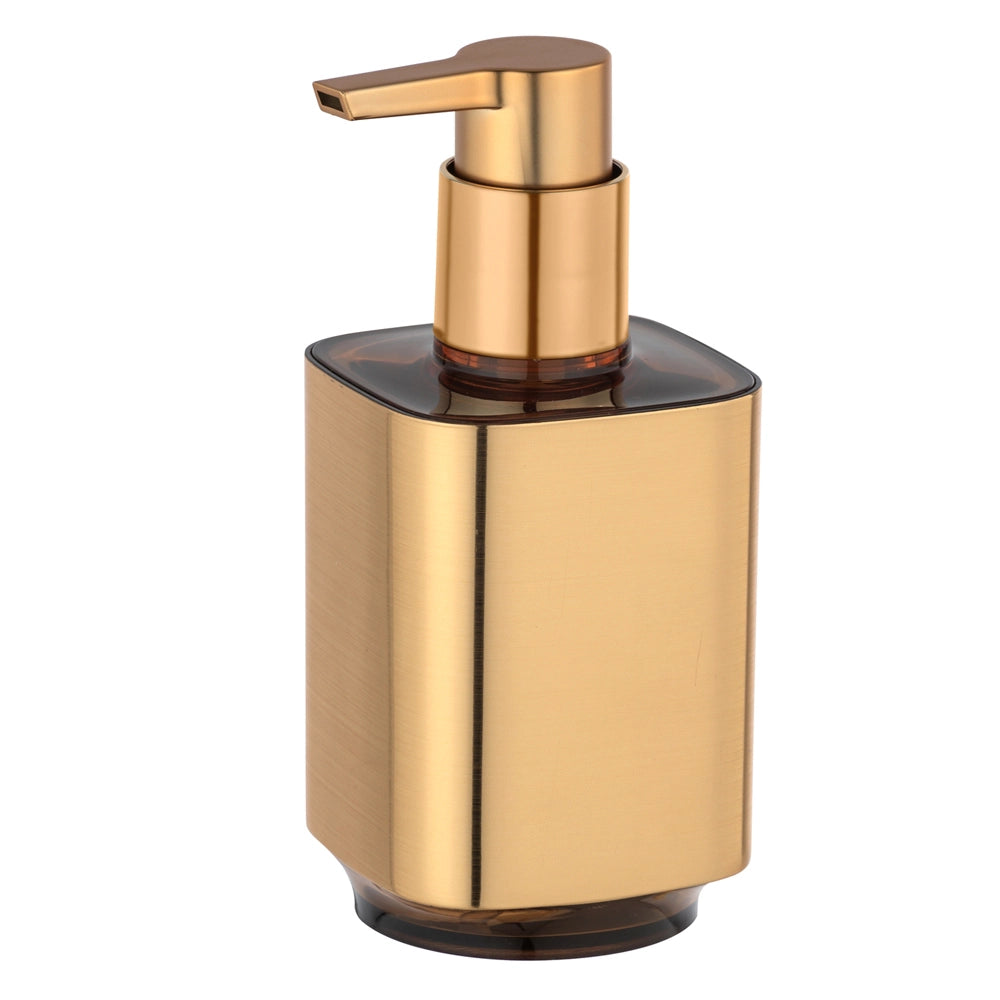 Dispenser sapone in plastica color oro satinato e nero Lumina