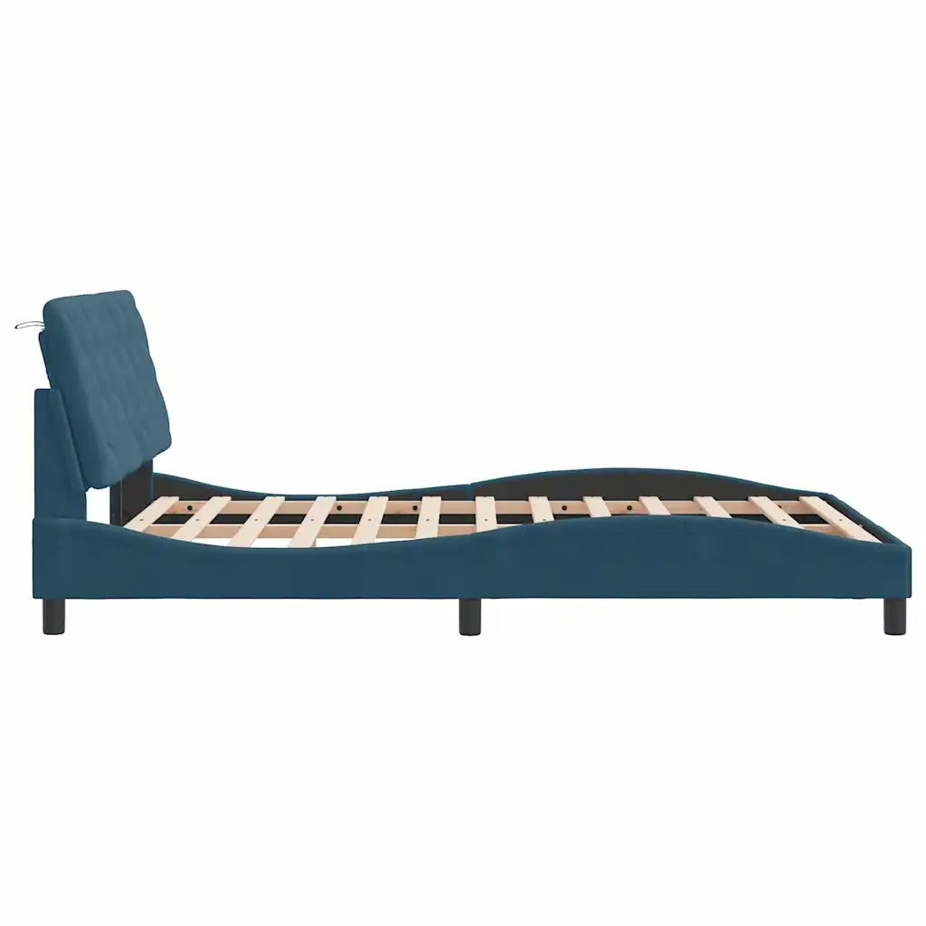Giroletto senza Materasso-Struttura Letto Blu 120x200 cm in Velluto