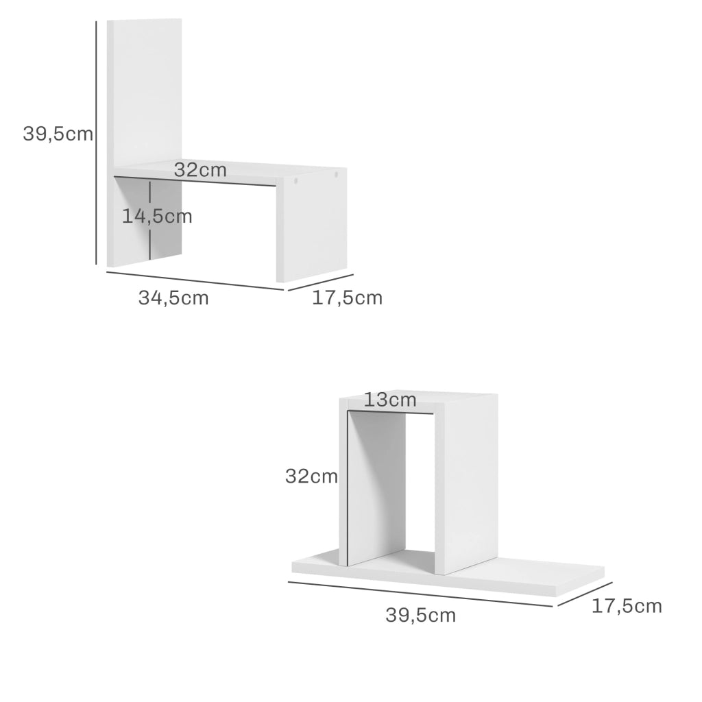 Scrivania modulare con scaffale ¨C zephmum ¨C bianco 2 pezzi MDF