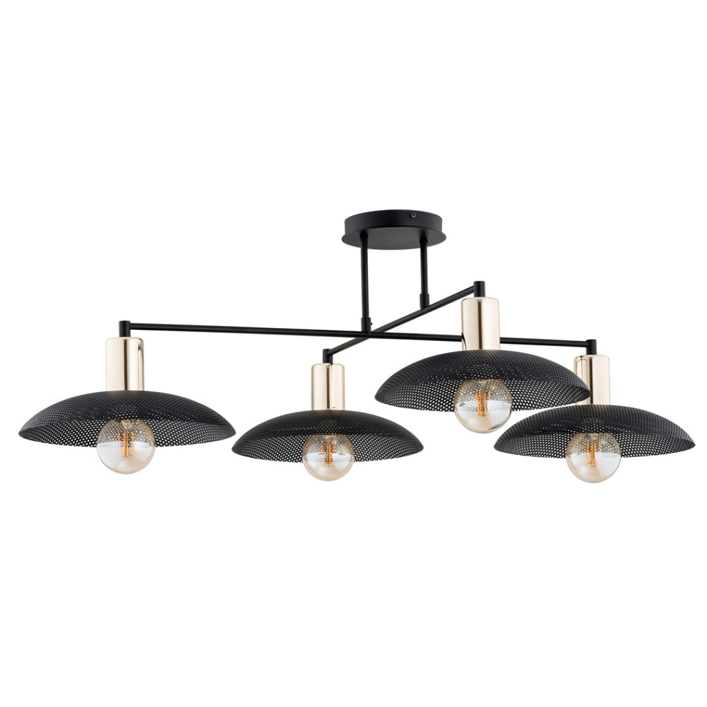 Plafoniera nera oro 4 luci 100cm Spirit Emibig E27