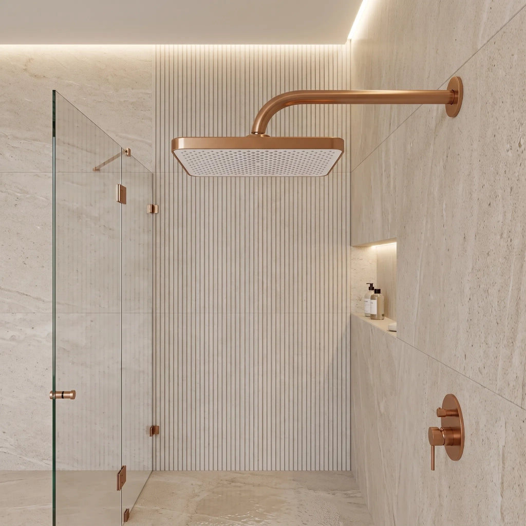 Soffione Doccia Rettangolare Rea Js-032 Brushed Copper