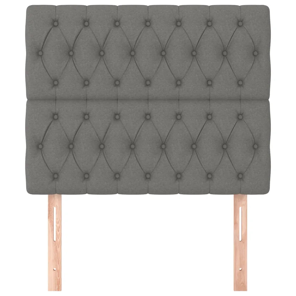 Testiera | Testata Grigio Scuro 100x7x118/128 cm Tessuto