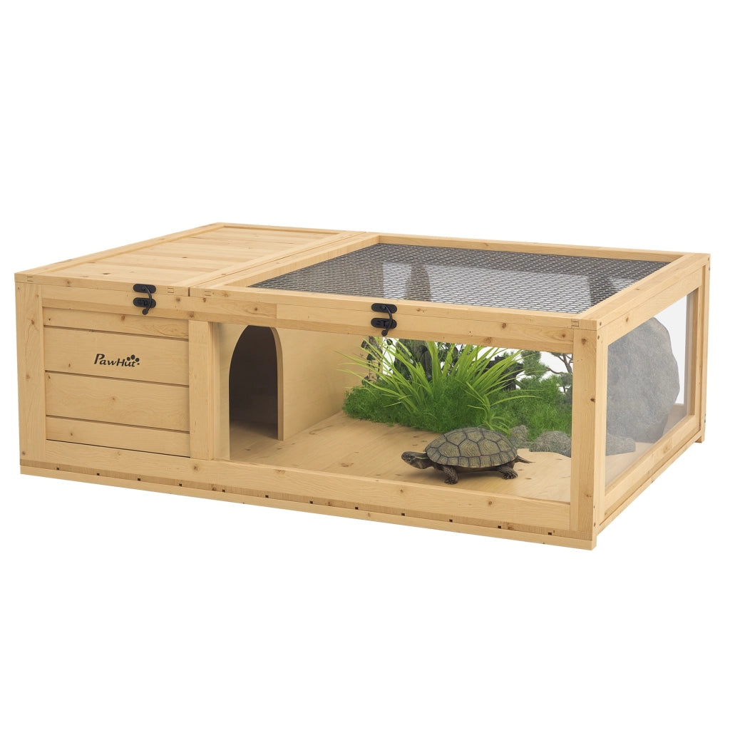 Casetta per tartarughe in legno ¨C Minimal ¨C 91x60.5x32 cm giallo