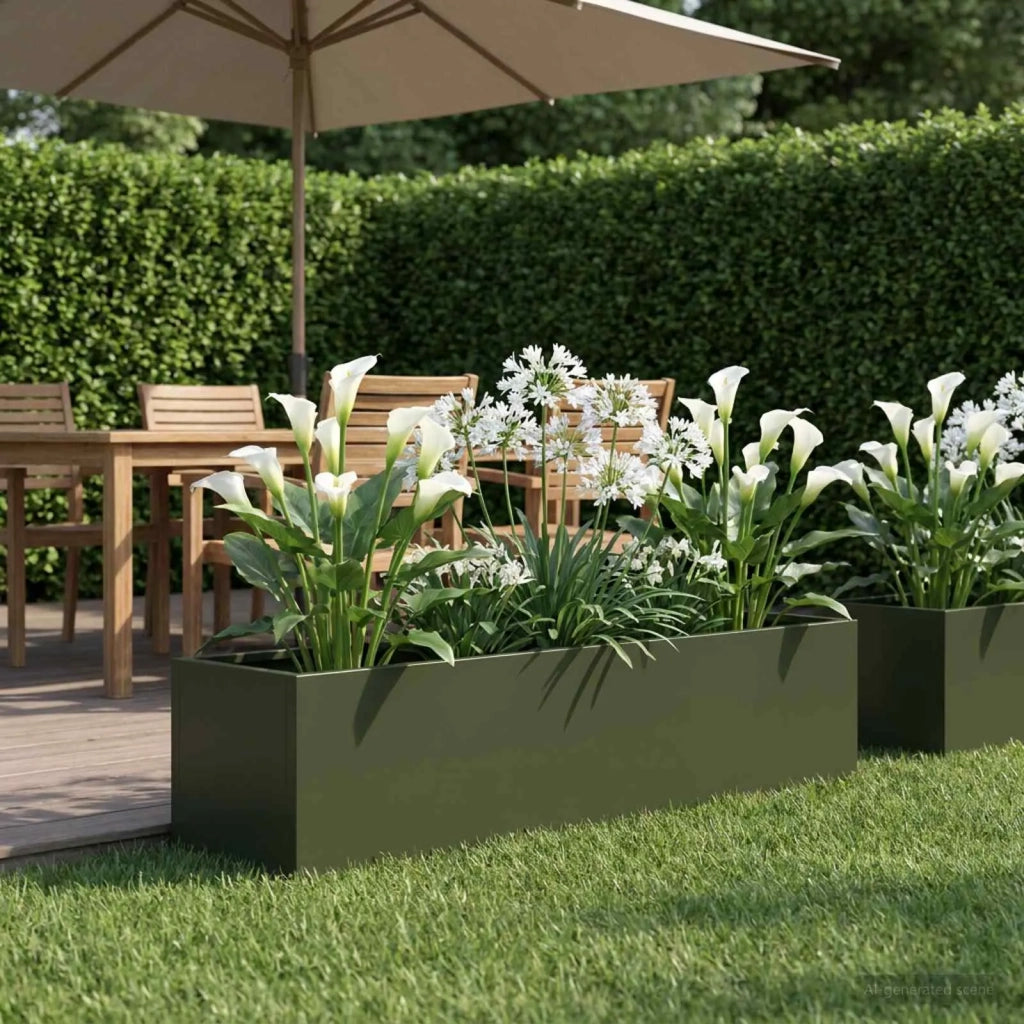 Vaso da giardino Verde Oliva 100 x 20 x 20 cm 8005182