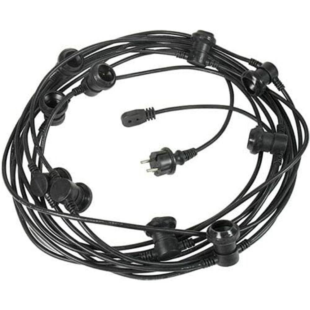 Trade Shop - Cordoniera Con 10 Porta Lampada Attacco E27 Da 10mt Per Uso Esterno Ed Interno -
