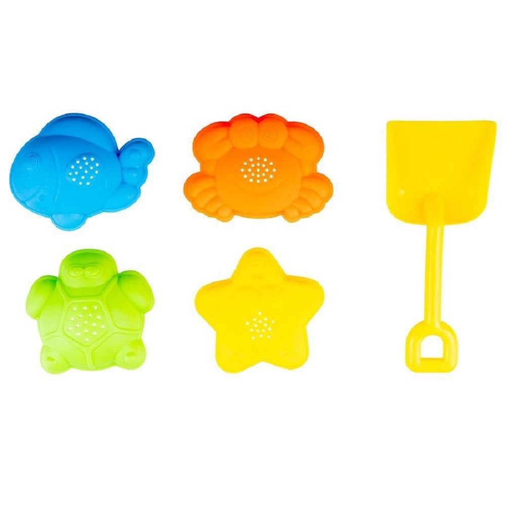 Trade Shop - Set Formine Giochi Mare 5 Pezzi Con Paletta Spiaggia Sabbia Per Bambini 6560006 -