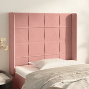 Testiera ad Orecchio-Testata con Orecchie Nera 93x16x118/128 cm in Velluto 283940