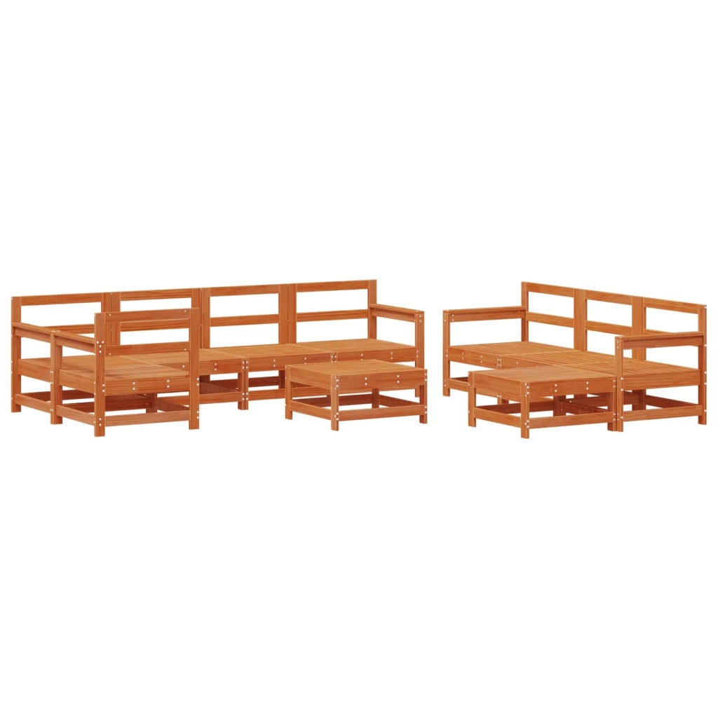 Set Lounge da Giardino 10 pcs Marrone Cerato 3418083