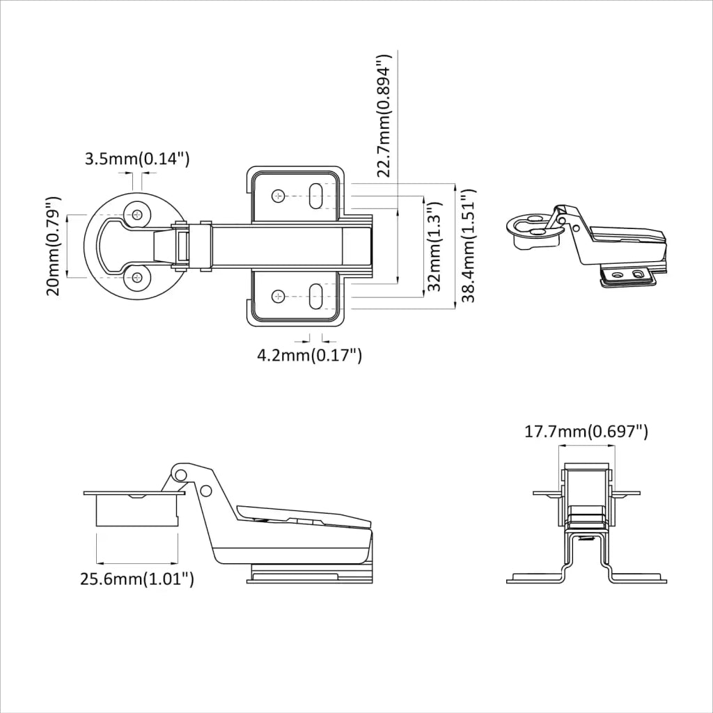 Cerniera 2 pz Argento 35 mm Ferro CFW1482220