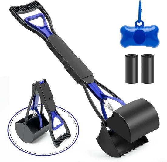 Scopa per Cane e Gatto - Manico - 60 cm - Blu - Sostenibile