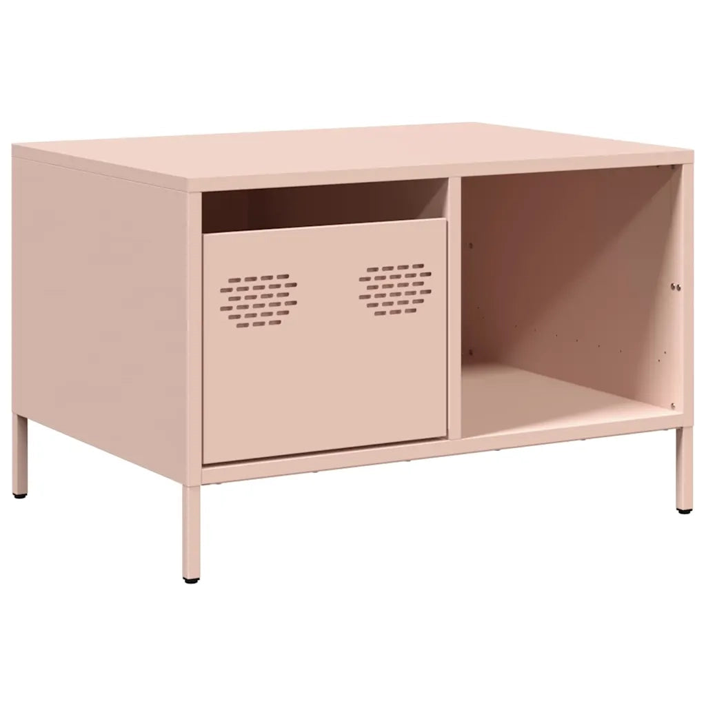 Tavolino-Tavolino da soggiorno-Tavolo Rosa 68,5x50x43,5 cm in Acciaio Laminato a Freddo
