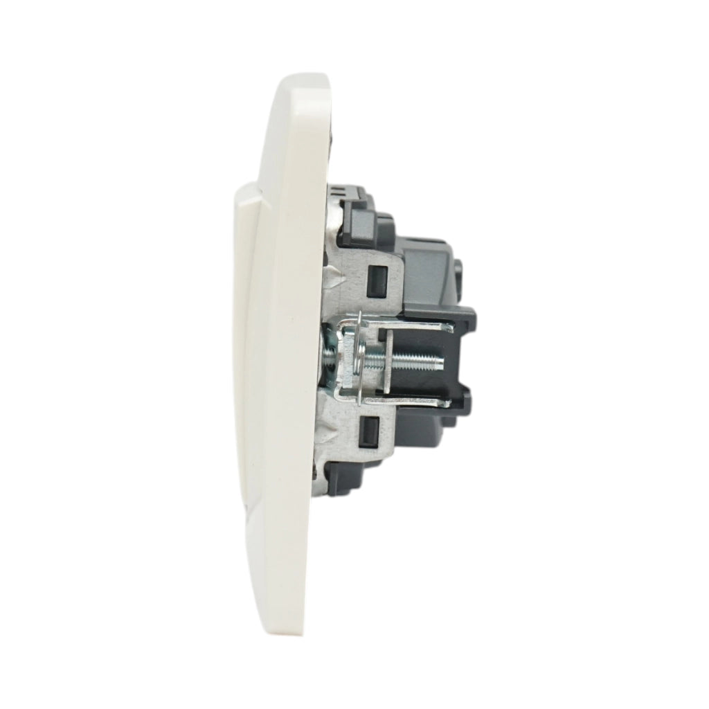 Interruttore semplice da incasso bianco 220V, 10AX, PC 80x80mm