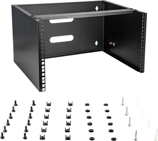 Server rack 6U da 36 cm per installazione a parete con beugel per patch panel e gestione cavi