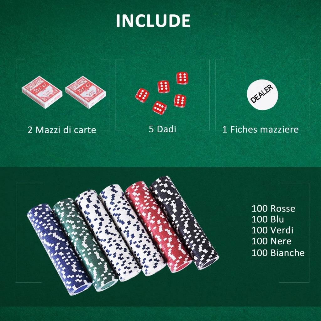 Set Poker ¨C Minimal ¨C Alluminio, 500 Fiches, 2 Mazzi
