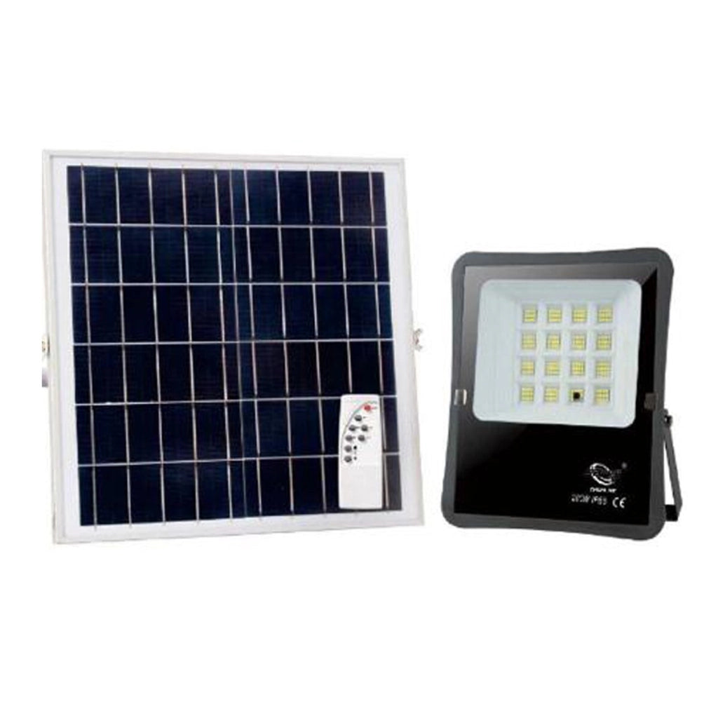 FARO LED FARETTO ALTA LUMINOSITA' PANNELLO SOLARE CREPUSCOLARE TELECOMANDO 200W*