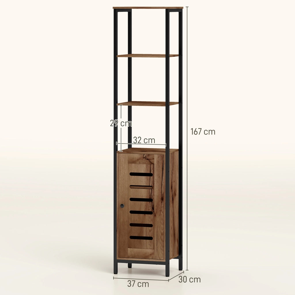 Colonna Bagno Industriale ¨C Zephmum ¨C Marrone Rustico 3 Ripiani Regolabili