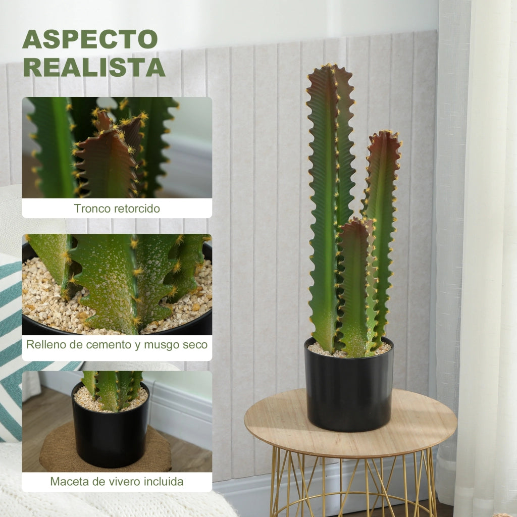Pianta Artificiale Cactus in Vaso Verde ¨C Minimal ¨C 66 cm