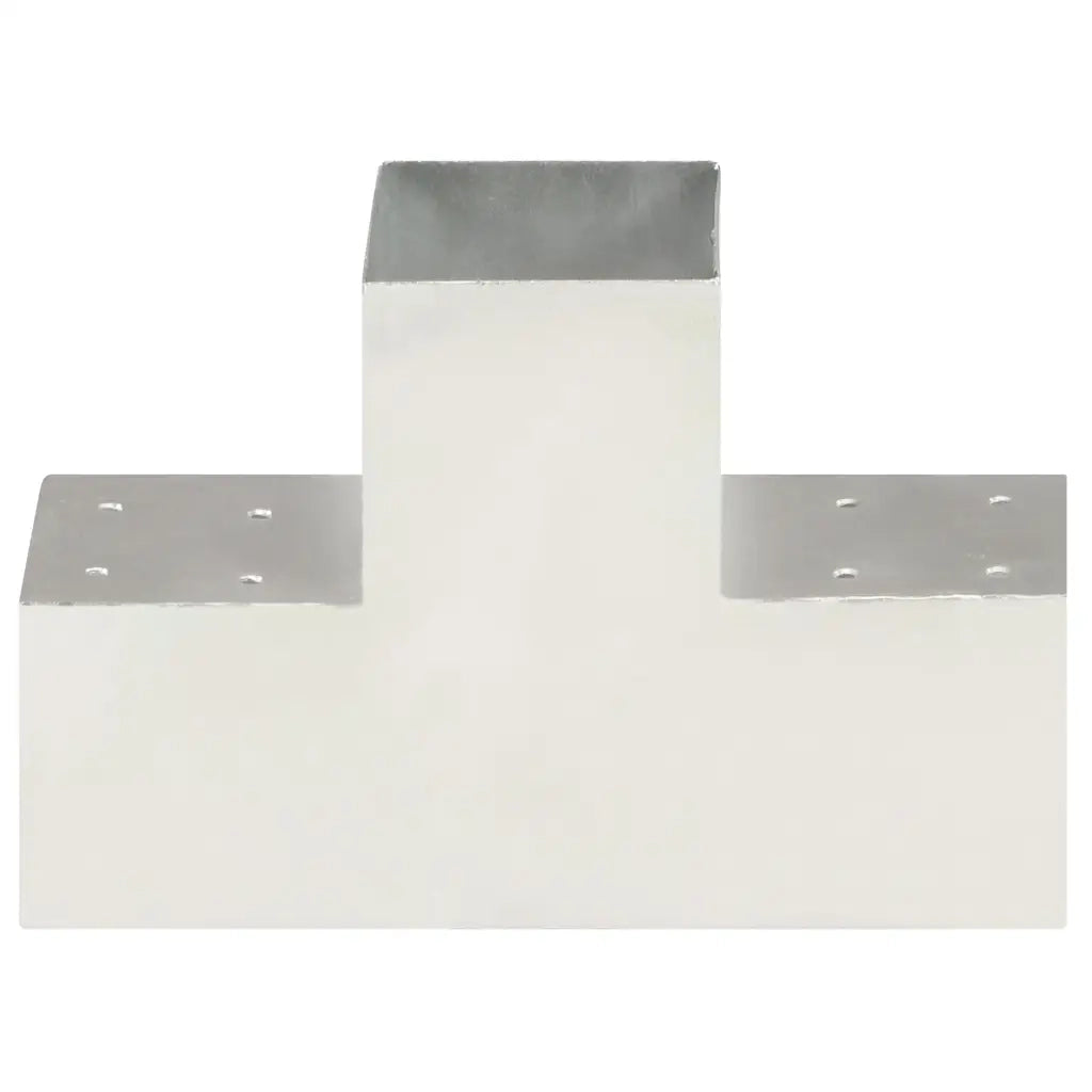 Connettori Pali a Forma di T 4 pz in Metallo Zincato 101x101 mm 145480