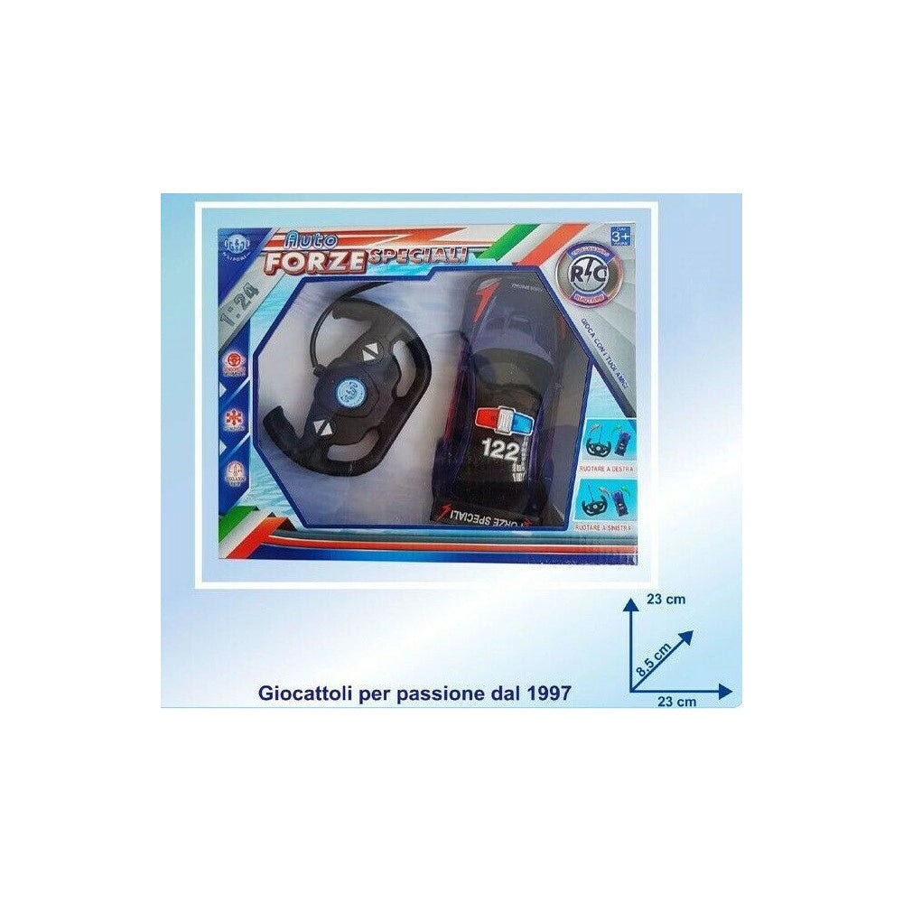 Trade Shop - Macchina Carabinieri 112 Telecomandata 1:24 Auto Luci Girevole Gioco Bambini -