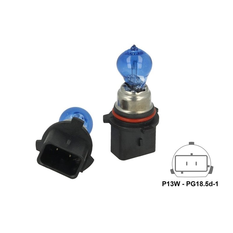 Coppia 2 Lampade P13W 12V 13W Super White Effetto Xenon Bianca Sostituzione Philips 12277C1