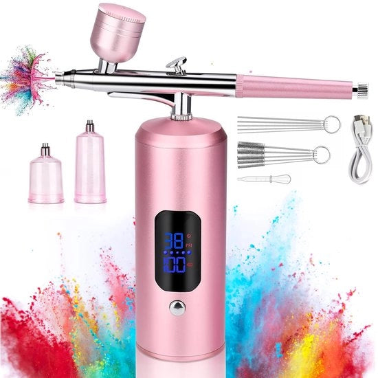 Set di pennelli ad aria multifunzionale con 3 livelli di pressione per make-up, design unghie, decorazione torte, tatuaggio, modellismo, colori modellistici