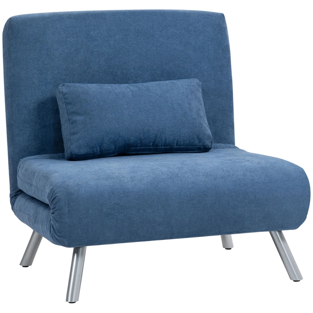 Poltrona letto ¨C Minimal ¨C Blu, tessuto, con cuscino