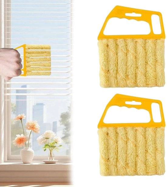 2 set di pulitori per veneziane, 7 dita strumento di pulizia per veneziane, setole per veneziane, spazzola per pulire, mini pulitore per vetri, spazzola per vetri, per finestre, climatizzatori