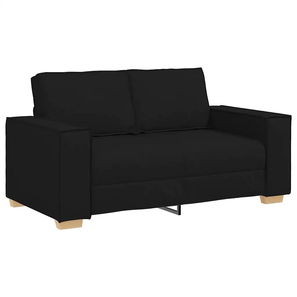 Divano 3 pcs Nero 220 x 80 x 84 cm Tessuto misto lino 3324611