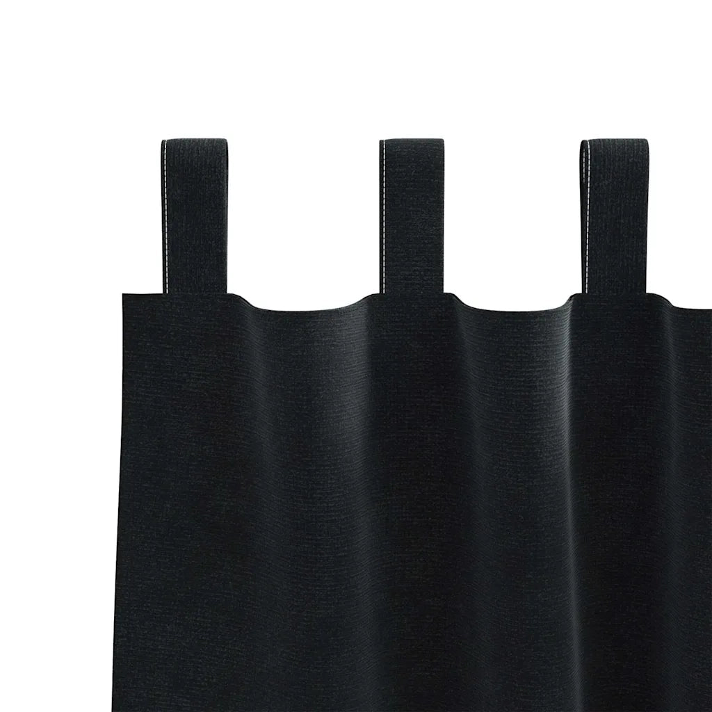 Tende Oscuranti | Tende Blackout 2 pz Nero 140 x 245 cm Velluto