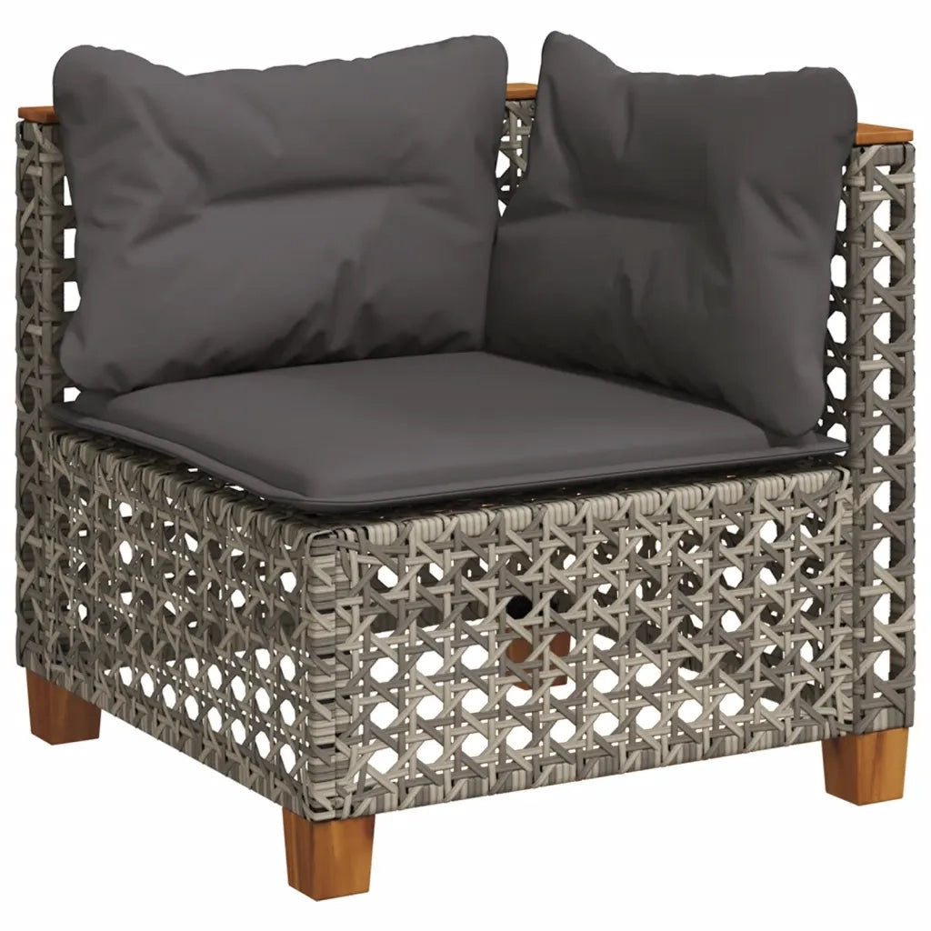 Set Divani da Giardino 7 pz con Cuscini Grigio in Polyrattan 3261939