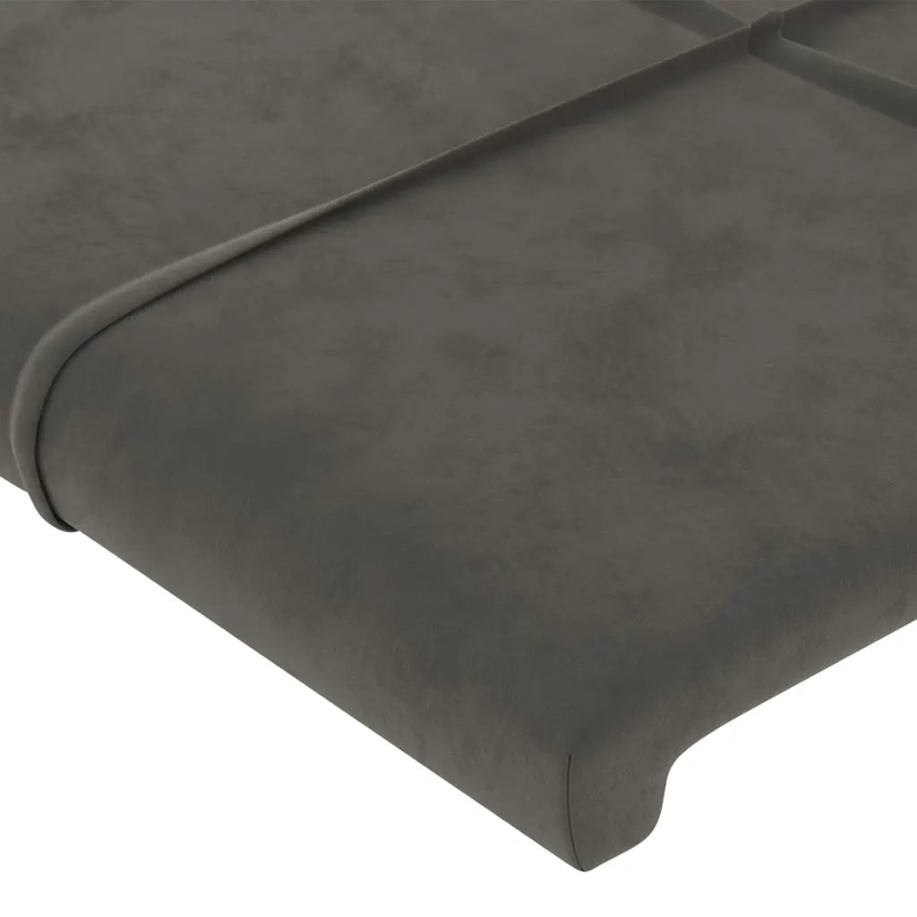 Testiera ad Orecchio-Testata con Orecchie Grigio Scuro 203x23x78/88 cm in Velluto 174804
