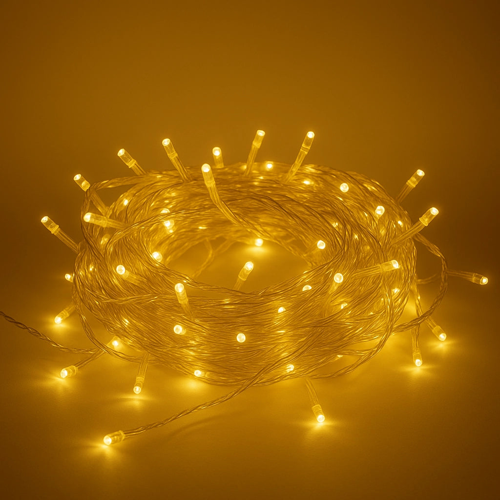 Luci Led per albero di natale decorazione con 8 giochi luce da 10/20/30/50 metri colori misti certificate IP65 prolungabile COLORE LED: BIANCO CALDO, LUNGHEZZA: 50 mt - 500 led