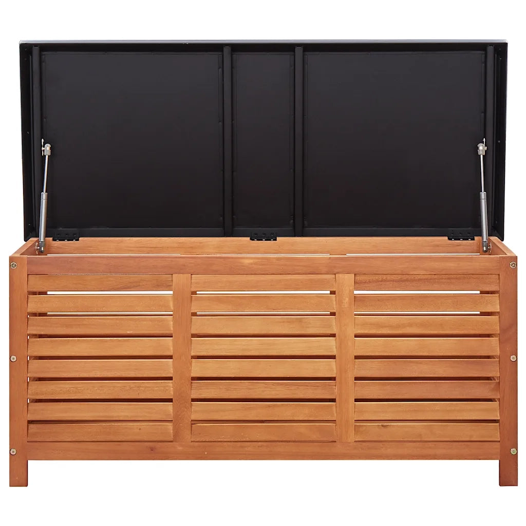 Cassapanca da Giardino-Baule-Panca con Contenitore 117x50x55 cm in Massello di Eucalipto